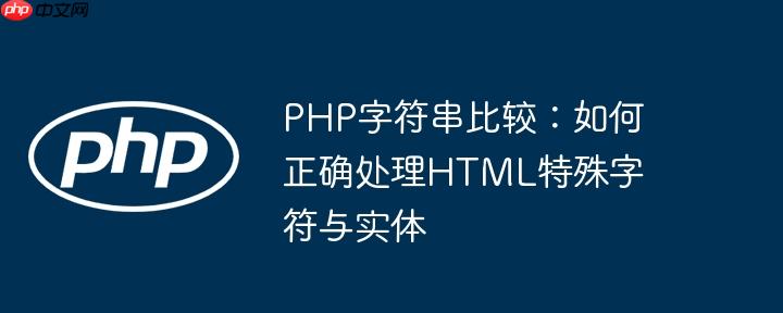PHP字符串比较：如何正确处理HTML特殊字符与实体
