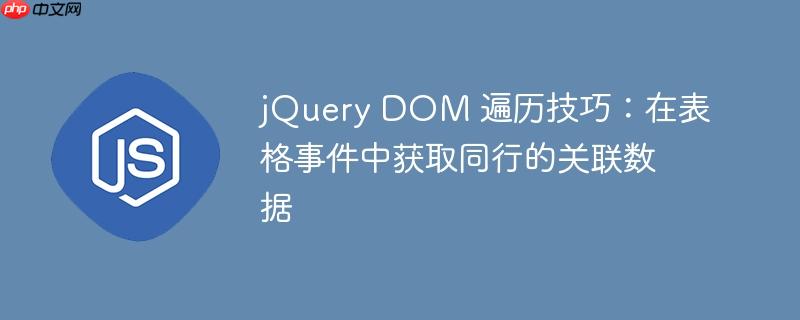jQuery DOM 遍历技巧：在表格事件中获取同行的关联数据