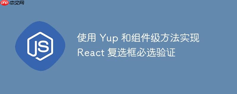 使用 yup 和组件级方法实现 react 复选框必选验证