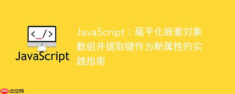 JavaScript：扁平化嵌套对象数组并提取键作为新属性的实践指南
