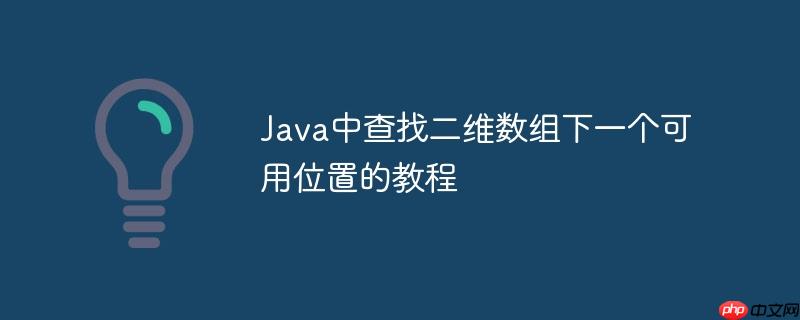 Java中查找二维数组下一个可用位置的教程