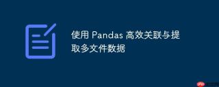 使用 Pandas 高效关联与提取多文件数据