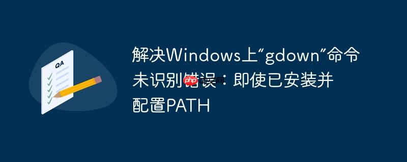 解决Windows上“gdown”命令未识别错误:即使已安装并配置PATH
