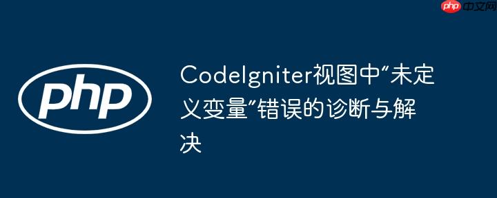 CodeIgniter视图中“未定义变量”错误的诊断与解决
