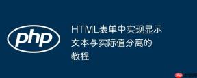HTML表单中实现显示文本与实际值分离的教程