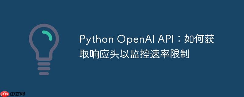Python OpenAI API:如何获取响应头以监控速率限制