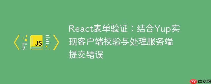 React表单验证:结合Yup实现客户端校验与处理服务端提交错误