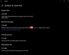 Windows 10 19H1加入预留空间功能：划走7GB硬盘用于部署更新