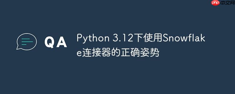 Python 3.12下使用Snowflake连接器的正确姿势