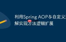 利用Spring AOP与自定义注解实现方法逻辑扩展