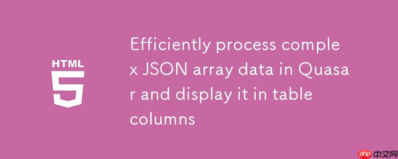在 Quasar 中高效处理复杂 JSON 数组数据并在表格列中展示