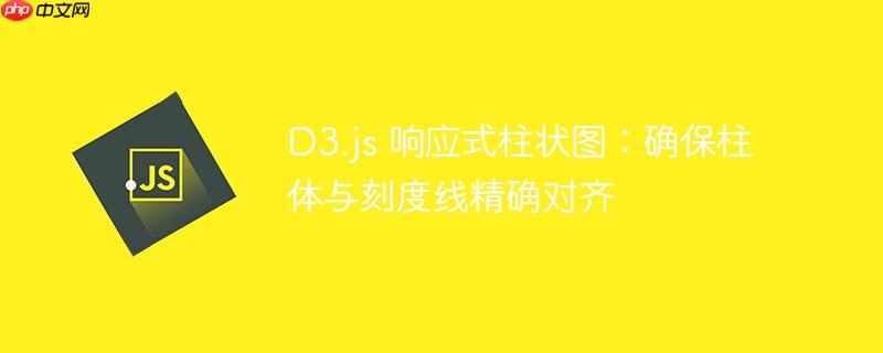 D3.js 响应式柱状图:确保柱体与刻度线精确对齐