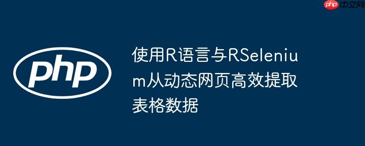 使用R语言与RSelenium从动态网页高效提取表格数据