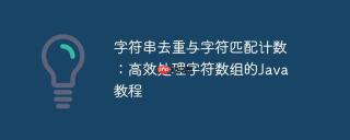 字符串去重与字符匹配计数：高效处理字符数组的Java教程