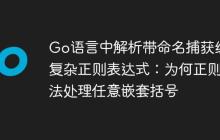 Go语言中解析带命名捕获组的复杂正则表达式：为何正则无法处理任意嵌套括号