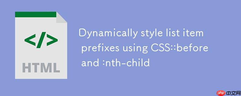 使用CSS ::before 和 :nth-child 动态样式化列表项前缀