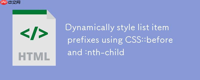 使用CSS ::before 和 :nth-child 动态样式化列表项前缀