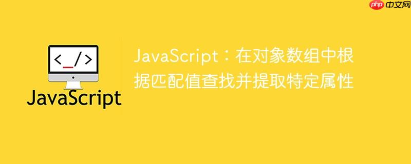 JavaScript：在对象数组中根据匹配值查找并提取特定属性