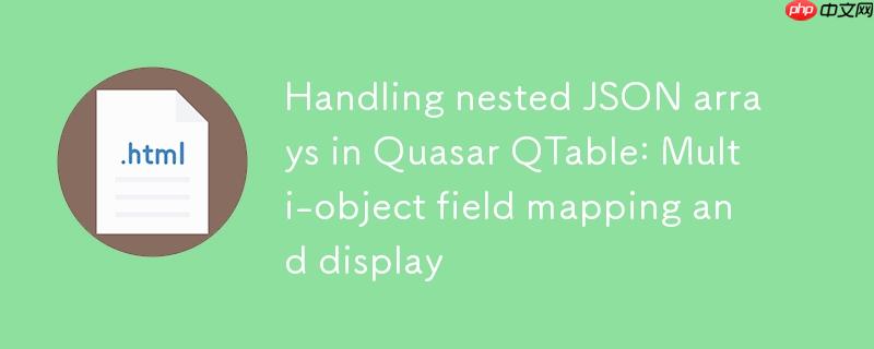 Quasar QTable中处理嵌套JSON数组:多对象字段映射与显示