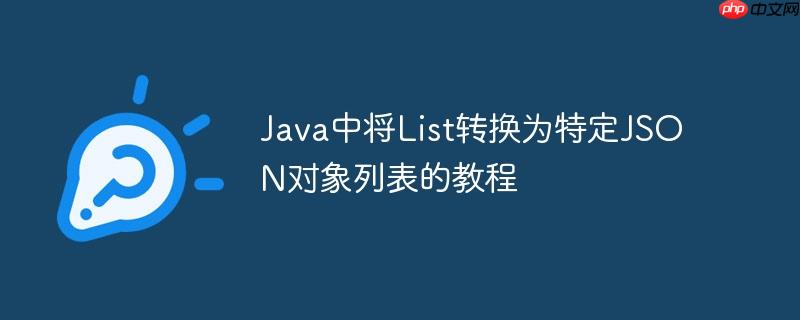 Java中将List转换为特定JSON对象列表的教程