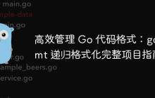 高效管理 Go 代码格式：go fmt 递归格式化完整项目指南