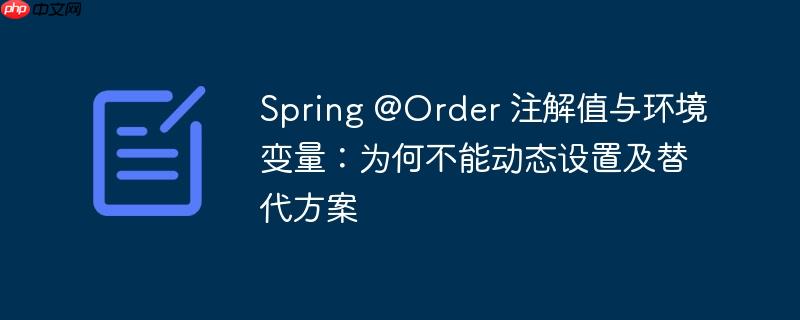 Spring @Order 注解值与环境变量:为何不能动态设置及替代方案