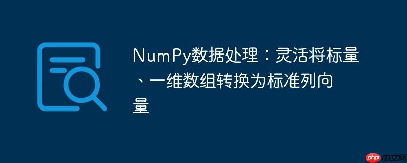 NumPy数据处理：灵活将标量、一维数组转换为标准列向量