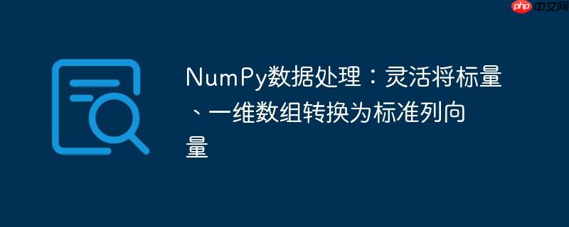 NumPy数据处理：灵活将标量、一维数组转换为标准列向量
