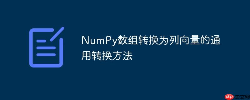 NumPy数组转换为列向量的通用转换方法