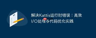 解决Kattis运行时错误：高效I/O处理与代码优化实践