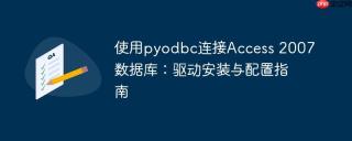 使用pyodbc连接Access 2007数据库：驱动安装与配置指南