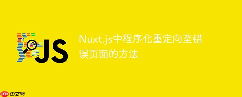 Nuxt.js中程序化重定向至错误页面的方法

