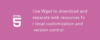 Télécharger et séparer les ressources Web avec WGET pour la personnalisation locale et le contrôle de version