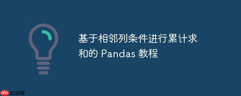 基于相邻列条件进行累计求和的 pandas 教程