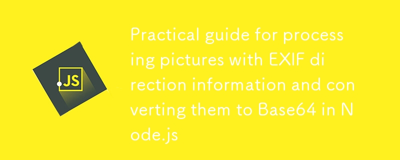 Panduan praktikal untuk memproses gambar dengan maklumat arah exif dan menukarnya ke base64 dalam node.js