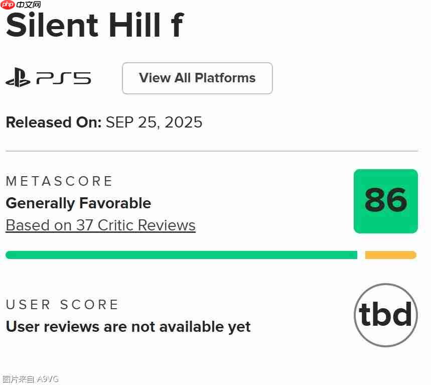 《寂静岭f》全球媒体评分解禁 MC均分86起步