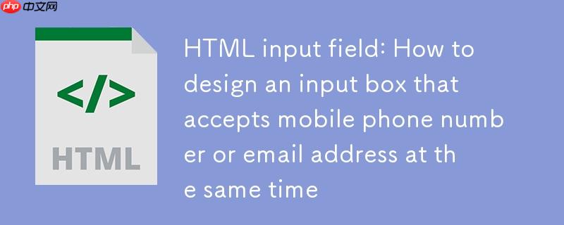 HTML输入字段：如何设计一个同时接受手机号或邮箱的输入框