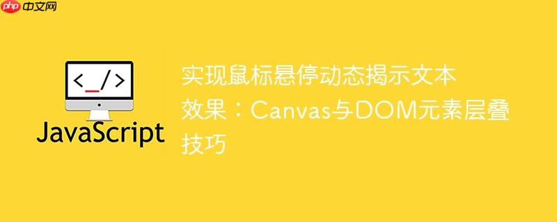 实现鼠标悬停动态揭示文本效果：Canvas与DOM元素层叠技巧
