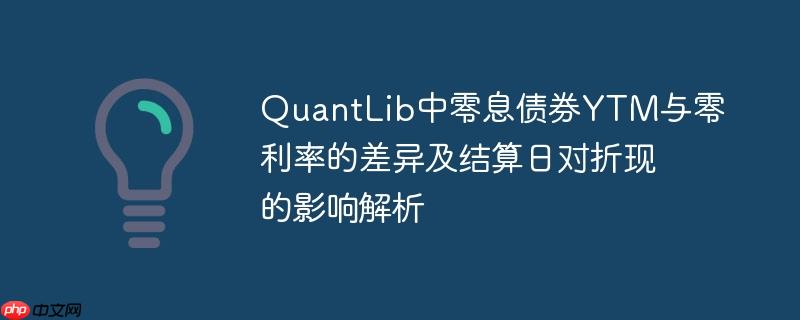 QuantLib中零息债券YTM与零利率的差异及结算日对折现的影响解析