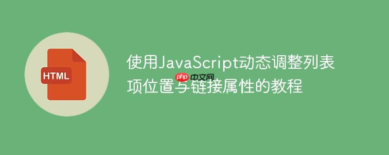 使用JavaScript动态调整列表项位置与链接属性的教程