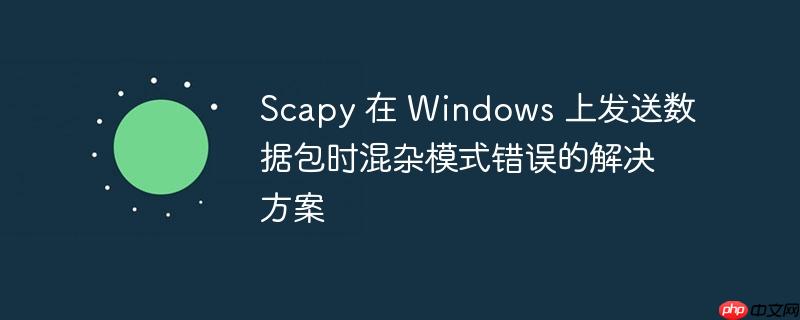 Scapy 在 Windows 上发送数据包时混杂模式错误的解决方案
