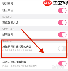 哔哩哔哩如何关闭个性化推荐