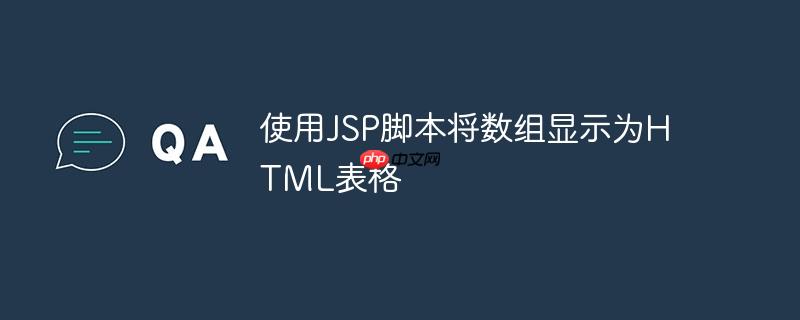 使用JSP脚本将数组显示为HTML表格