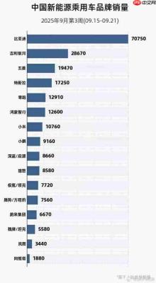 9月第3周中国新能源品牌销量:小米破1万 鸿蒙破1.2万