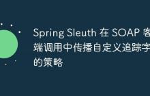 Spring Sleuth 在 SOAP 客户端调用中传播自定义追踪字段的策略