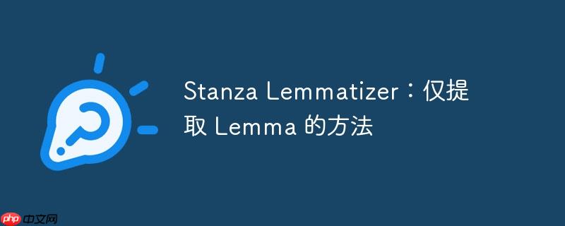 stanza lemmatizer:仅提取 lemma 的方法