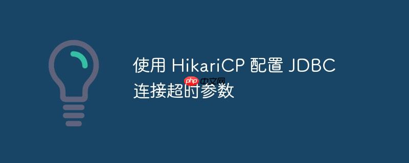 使用 HikariCP 配置 JDBC 连接超时参数