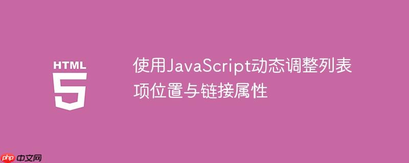 使用JavaScript动态调整列表项位置与链接属性
