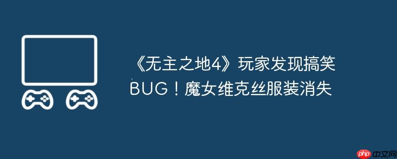 《无主之地4》玩家发现搞笑bug！魔女维克丝服装消失