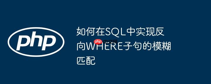 如何在SQL中实现反向WHERE子句的模糊匹配